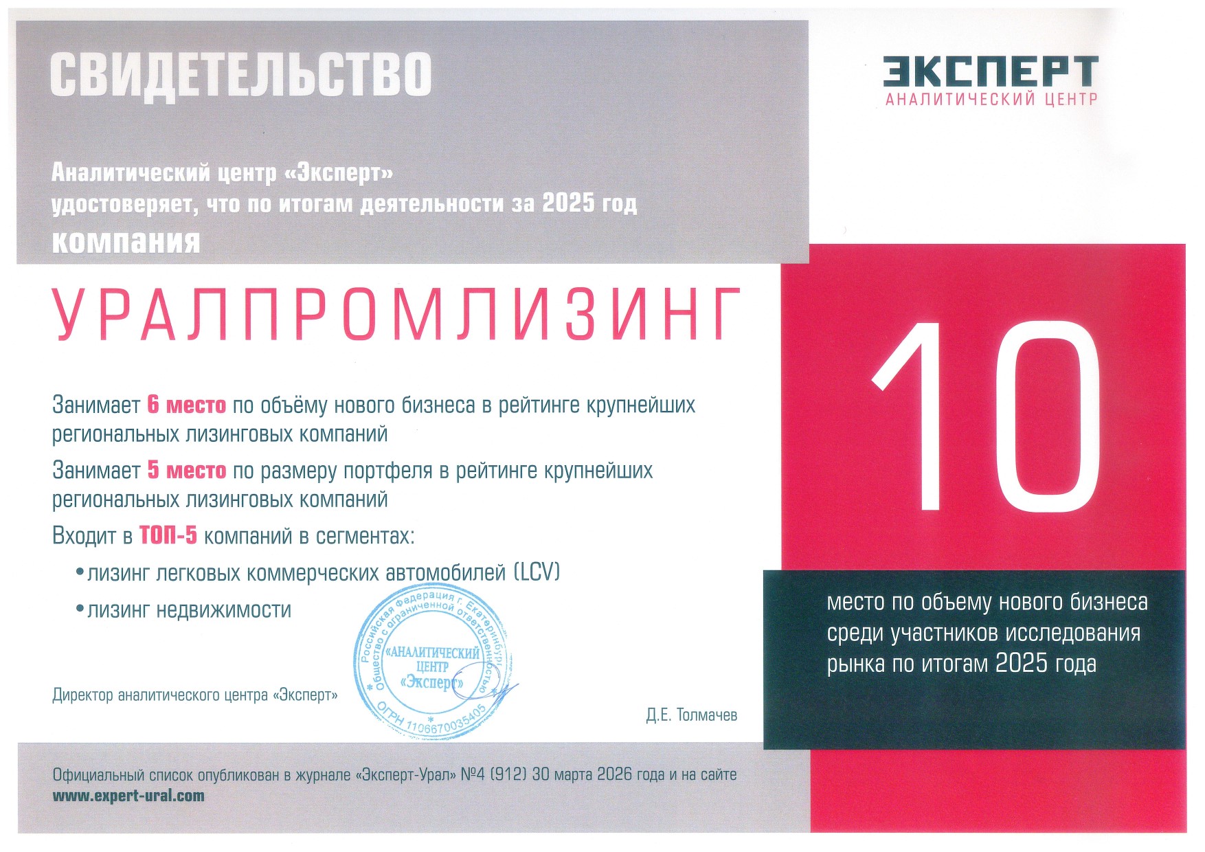 Свидетельство 